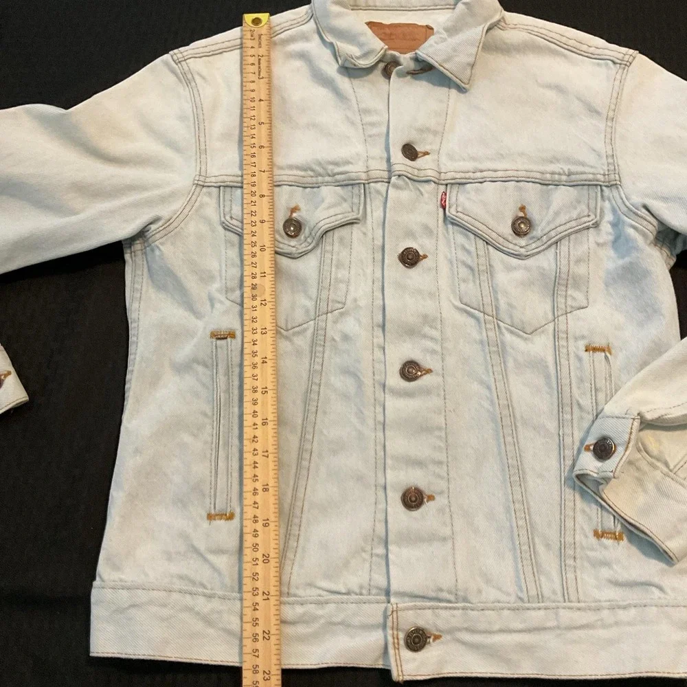 Levi's Jacket Mens Type 2 Medium Blue Light Wash Denim Trucker Button Front